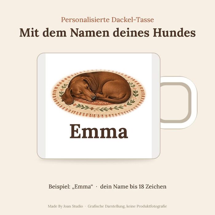 Dackel-Tasse mit Namen
